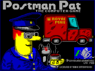Postman Pat title screen for ZX Spectrum